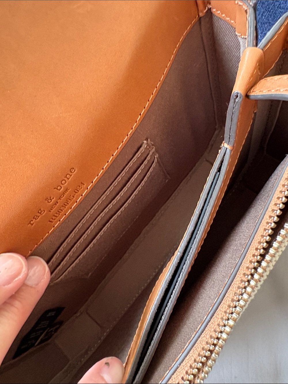 Rag & Bone New York Tan Leather and Canvas Shoulder Bag Adjustable Strap w/dusty - Picture 10 of 16